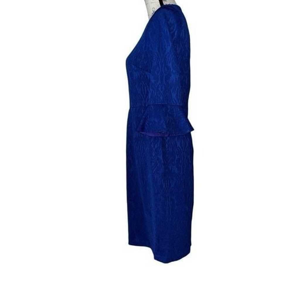 Donna Morgan royal blue textured bell sleeve dres… - image 3