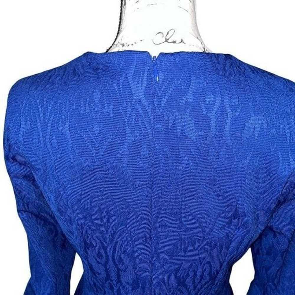 Donna Morgan royal blue textured bell sleeve dres… - image 5