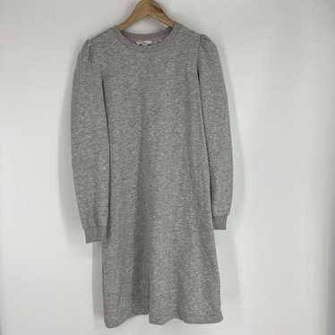 Boden Dress Size 8 Womens Gray Crew Neck Puff Lon… - image 1