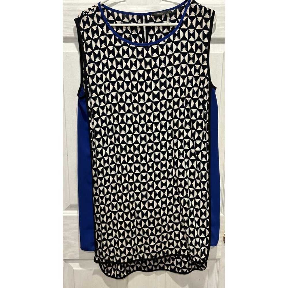 THML Womens Dress Size Large Sleeveless Black Whi… - image 1