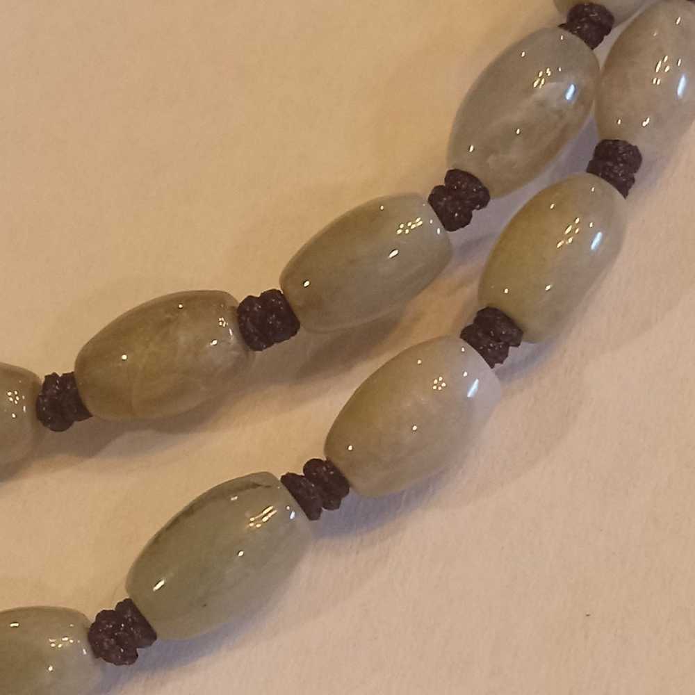 Vintage 1970's knotted genuine jade Jadeite stone… - image 10