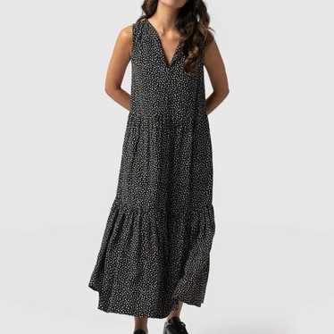 Saint + Sofia 100%Tencel Tiered Maxi Dress L Peasa