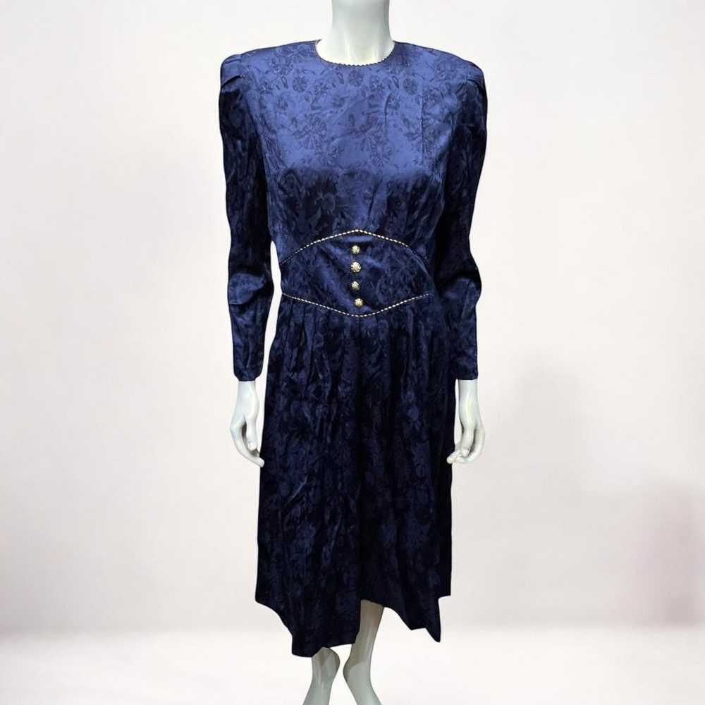 vintage 80s blue mrs darby dress - image 1