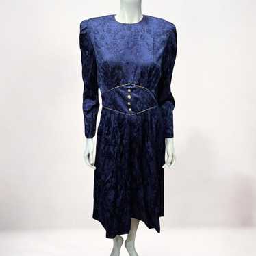 vintage 80s blue mrs darby dress - image 1