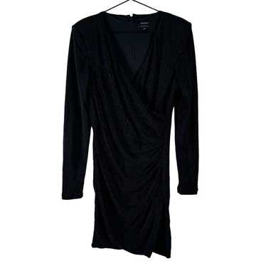 Bardot Womens Long Sleeve V Neck Short Dress Blac… - image 1