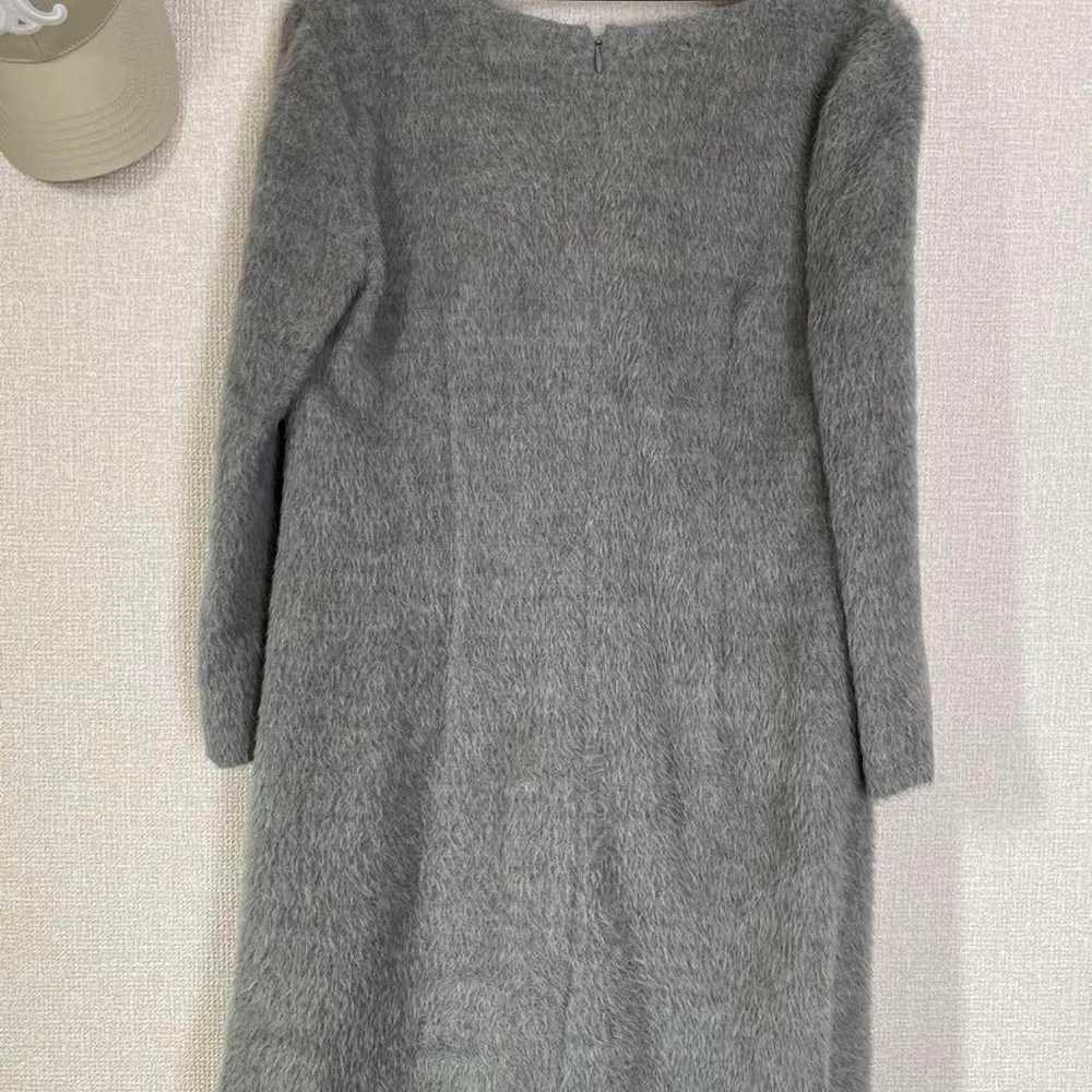 AULA Grey V-neck 3/4 Sleeve Knee-Length Dress - image 3