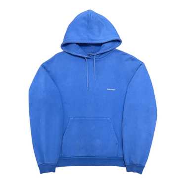 Balenciaga Small Logo Hooded Sweatshirt Blue