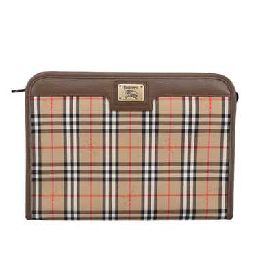 Burberry Nova Check Beige Canvas Clutch Bag (Pre-… - image 1