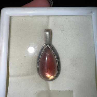 Real Red Sun Stone turned into a necklace - image 1