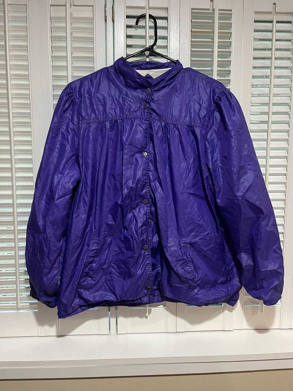 Streetwear × Vintage 1980s Purple Windbreaker Poo… - image 1