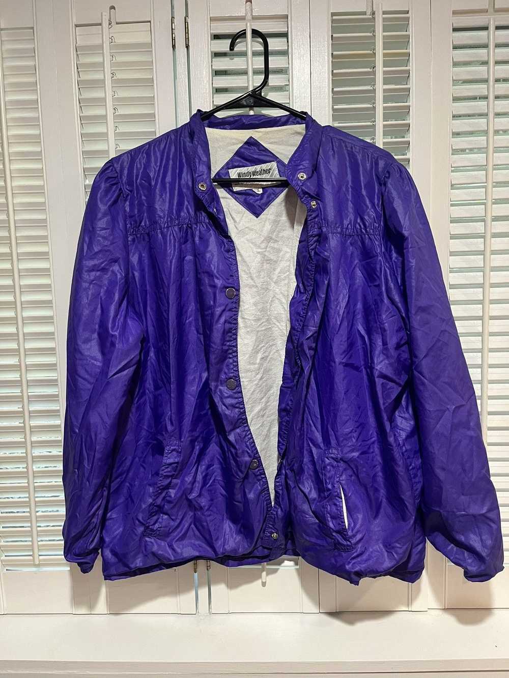 Streetwear × Vintage 1980s Purple Windbreaker Poo… - image 2