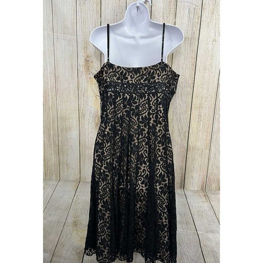 Vtg Y2K Black Lace Overlay Slip Dress Sz 12 Babyd… - image 5