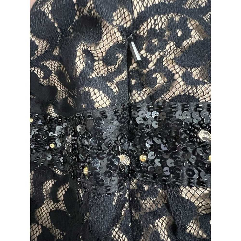 Vtg Y2K Black Lace Overlay Slip Dress Sz 12 Babyd… - image 6