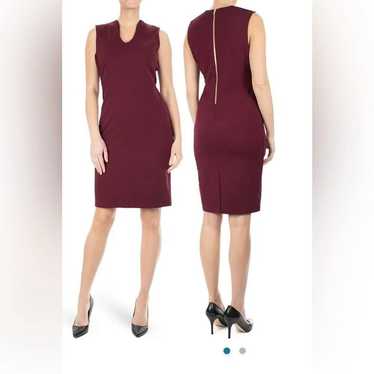 Nina Leonard U neck sleeveless midi dress size sma