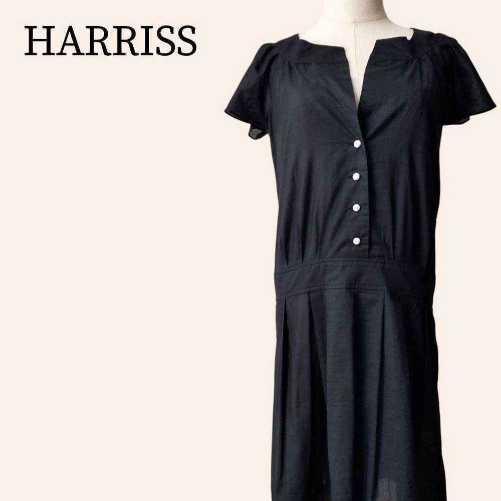 Harris Sheer V-Neck French Sleeve Design Button-D… - image 1