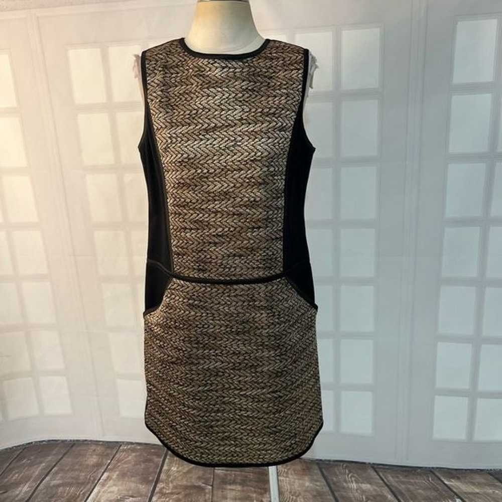 Maggy London Black Gold Tweed Detailing Sleeveles… - image 1