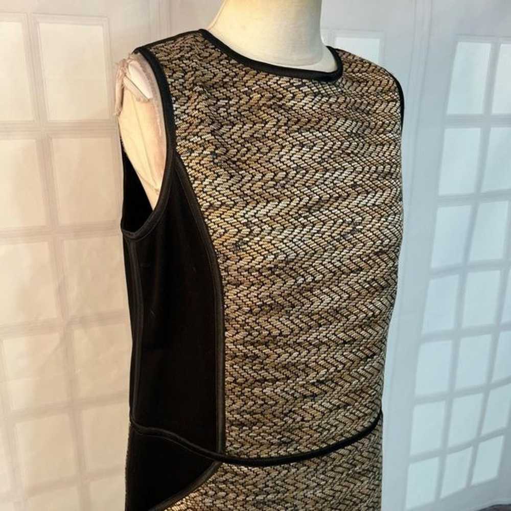 Maggy London Black Gold Tweed Detailing Sleeveles… - image 2