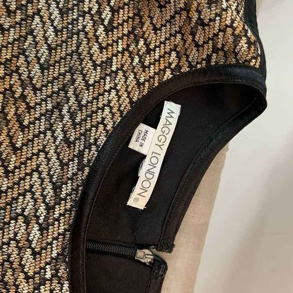 Maggy London Black Gold Tweed Detailing Sleeveles… - image 8