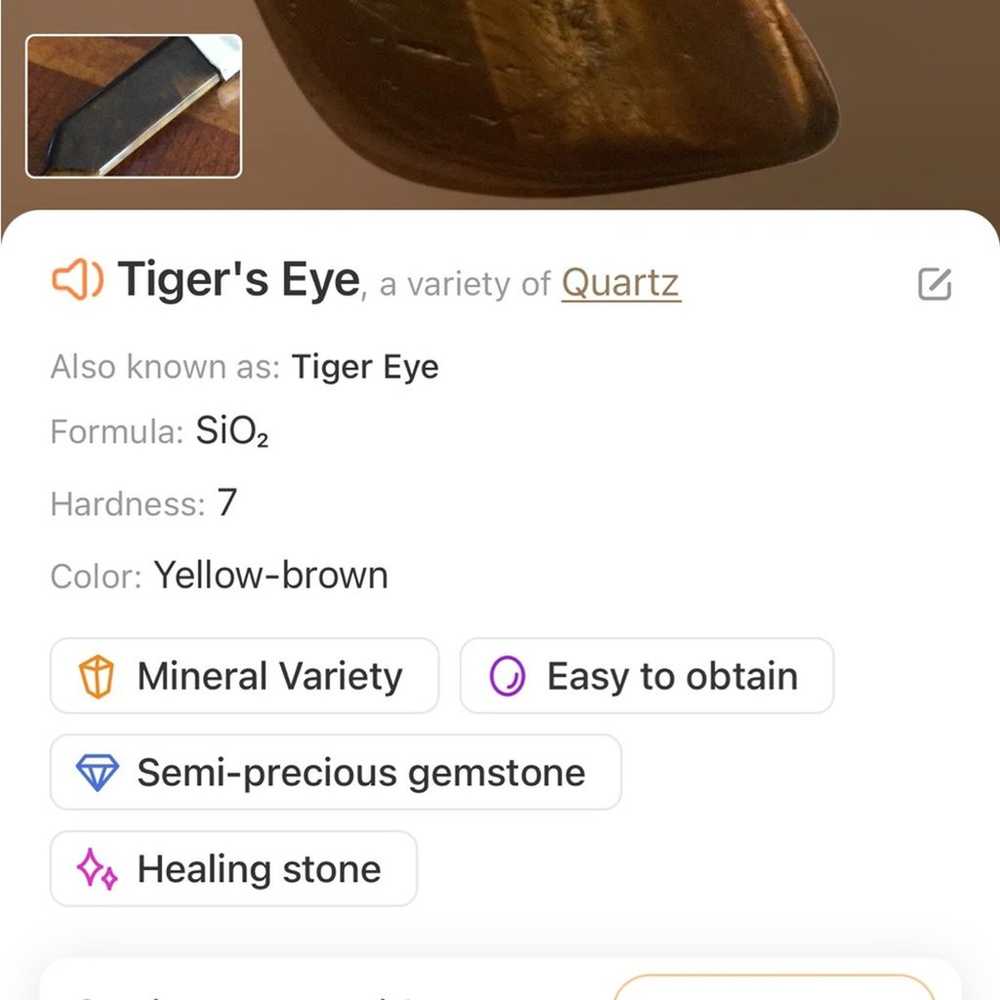 Handcrafted repurpose Tiger eye stone pendant Cze… - image 9