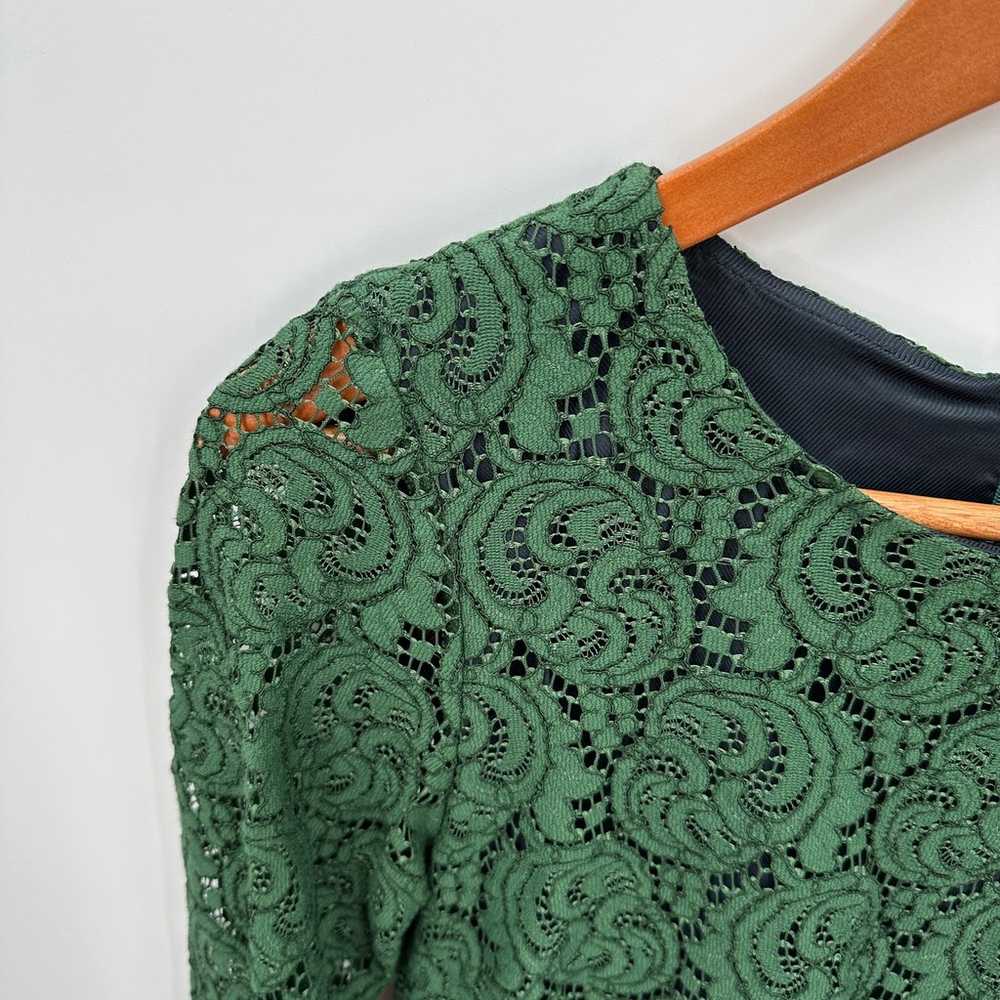 ZARA Emerald Green Lace Long Sleeve Bell Sleeve T… - image 4