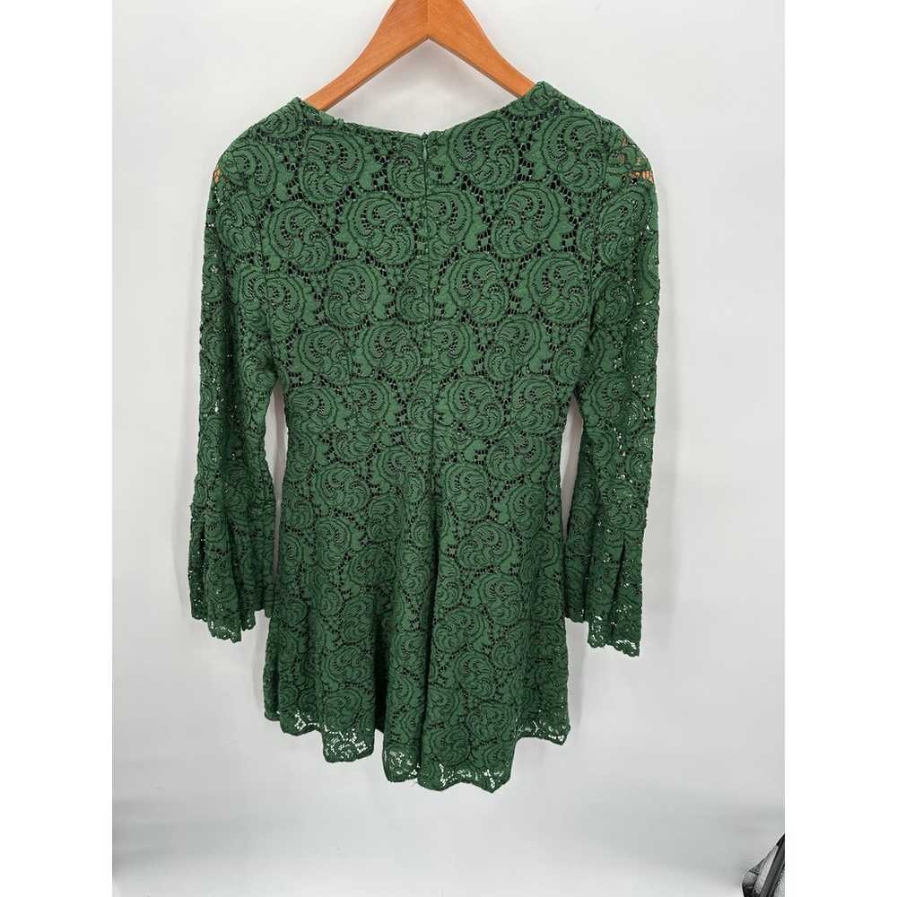 ZARA Emerald Green Lace Long Sleeve Bell Sleeve T… - image 9