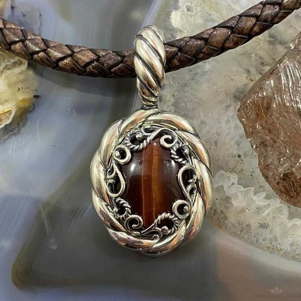 Carolyn Pollack Sterling Silver Tiger's Eye Decor… - image 1