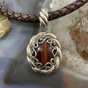 Carolyn Pollack Sterling Silver Tiger's Eye Decor… - image 1