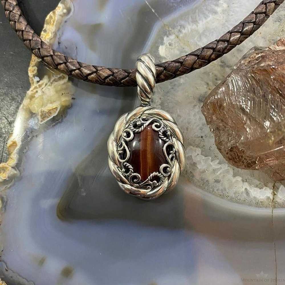 Carolyn Pollack Sterling Silver Tiger's Eye Decor… - image 2