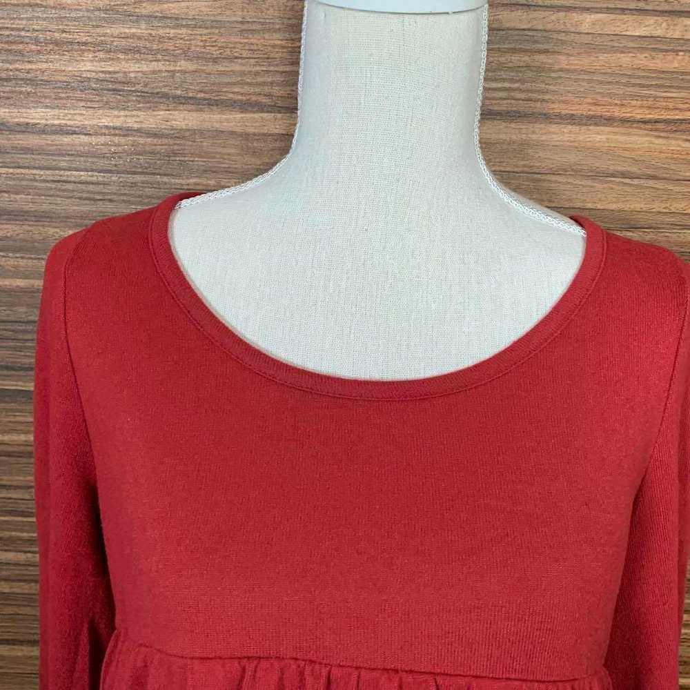 Jewel Emonee dress, size M, red, plain, long-slee… - image 4