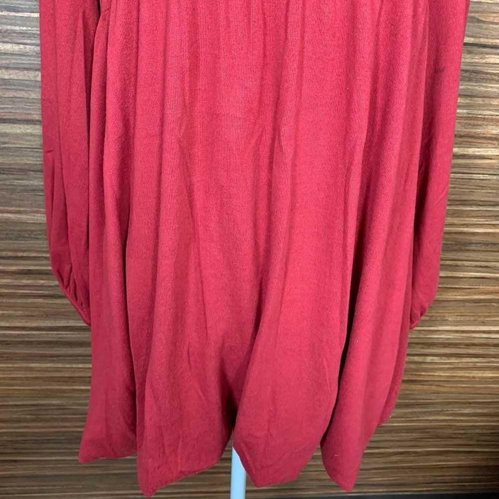 Jewel Emonee dress, size M, red, plain, long-slee… - image 6