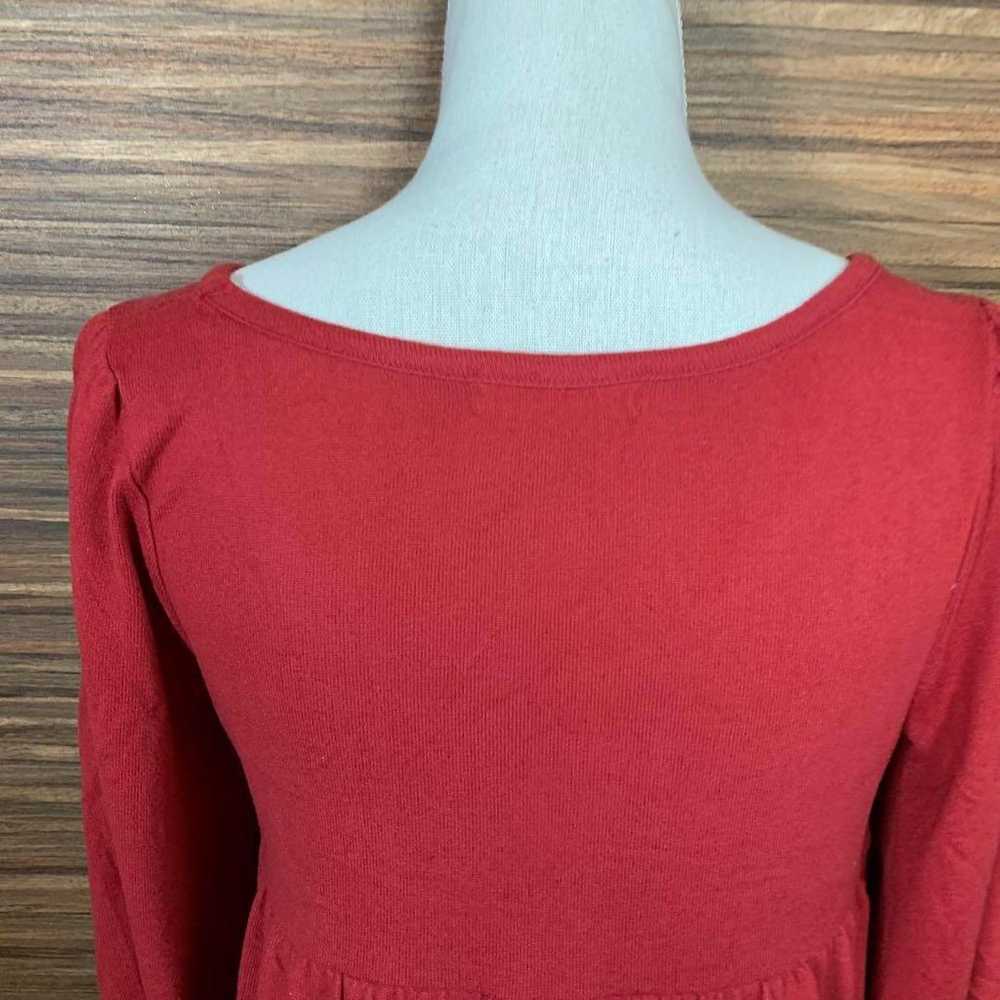 Jewel Emonee dress, size M, red, plain, long-slee… - image 8