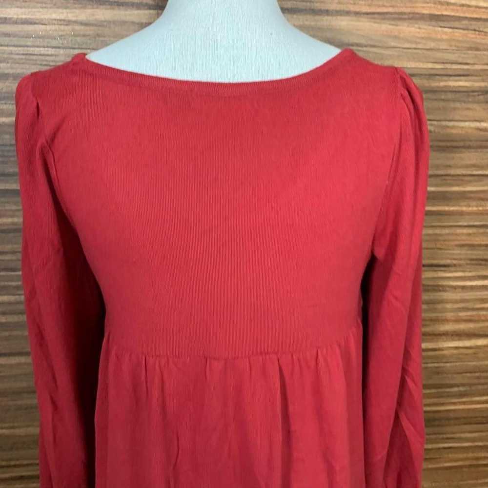 Jewel Emonee dress, size M, red, plain, long-slee… - image 9