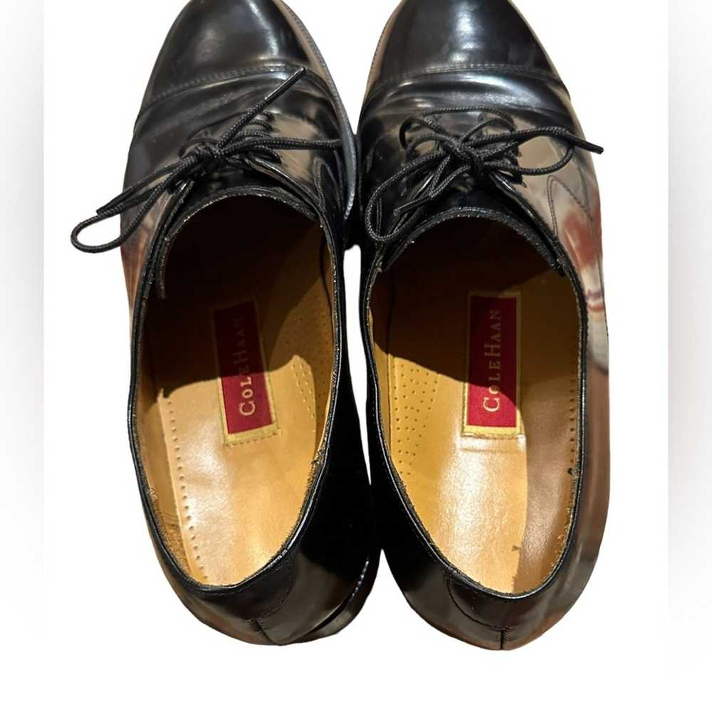 Cole Haan Cole Haan 9.5 Black Leather LaceUp Dres… - image 2