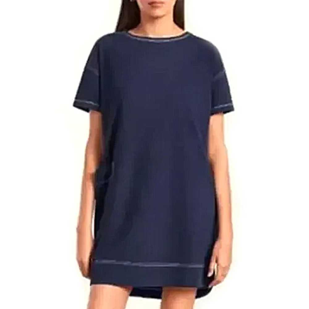 Everlane Womens Navy Contrast Stitch Oversized Sh… - image 1