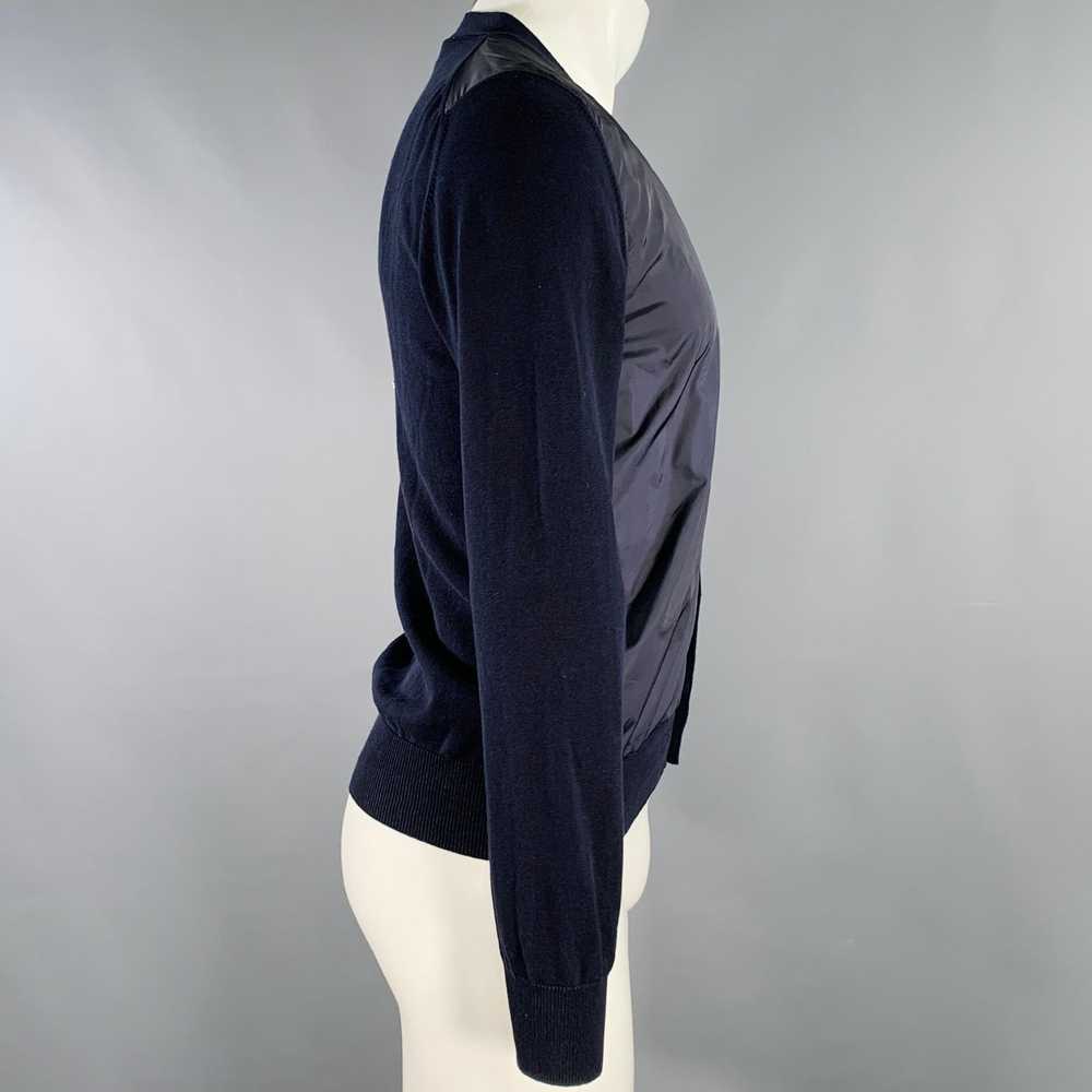 Moncler Navy Mixed Fabrics Cotton V-Neck Cardigan - image 3