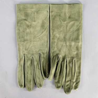 Designer VINTAGE Green Suede Gloves