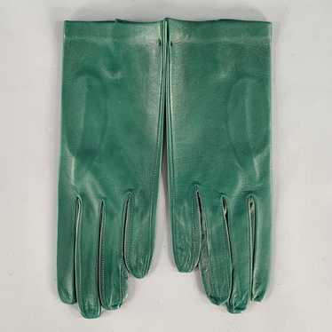 Designer VINTAGE Green Leather Gloves