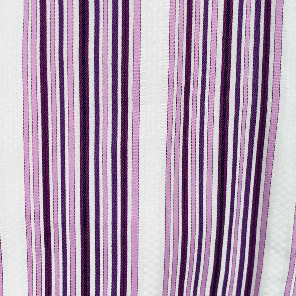 Designer BUGATCHI UOMO Purple White Stripe Cotton… - image 2