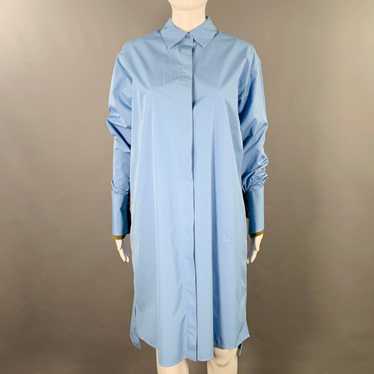 Loewe Blue Olive Cotton Mixed Fabrics Shirt Dress