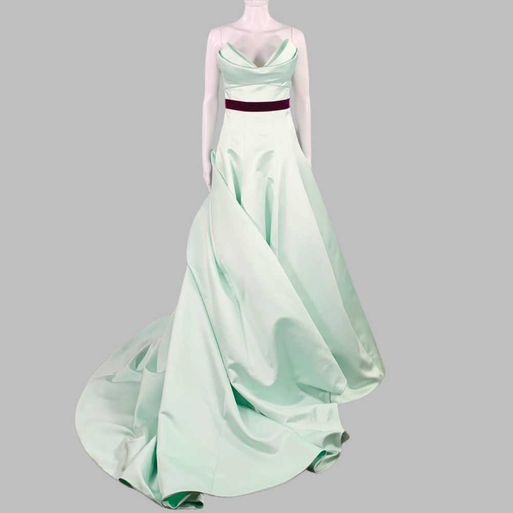 Monique Lhuillier Mint Purple Strapless Evening G… - image 1