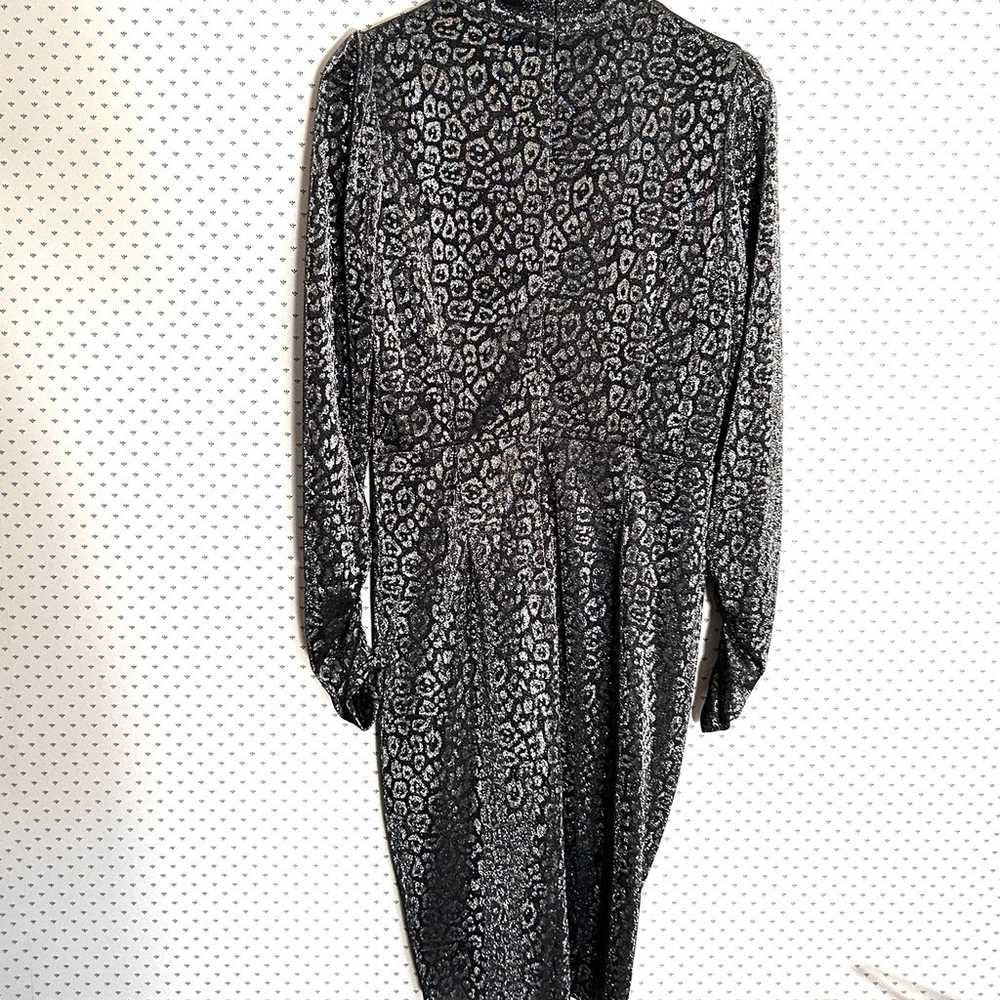 Calvin Klein Long Sleeve Faux Wrap Dress 10 Leopa… - image 4