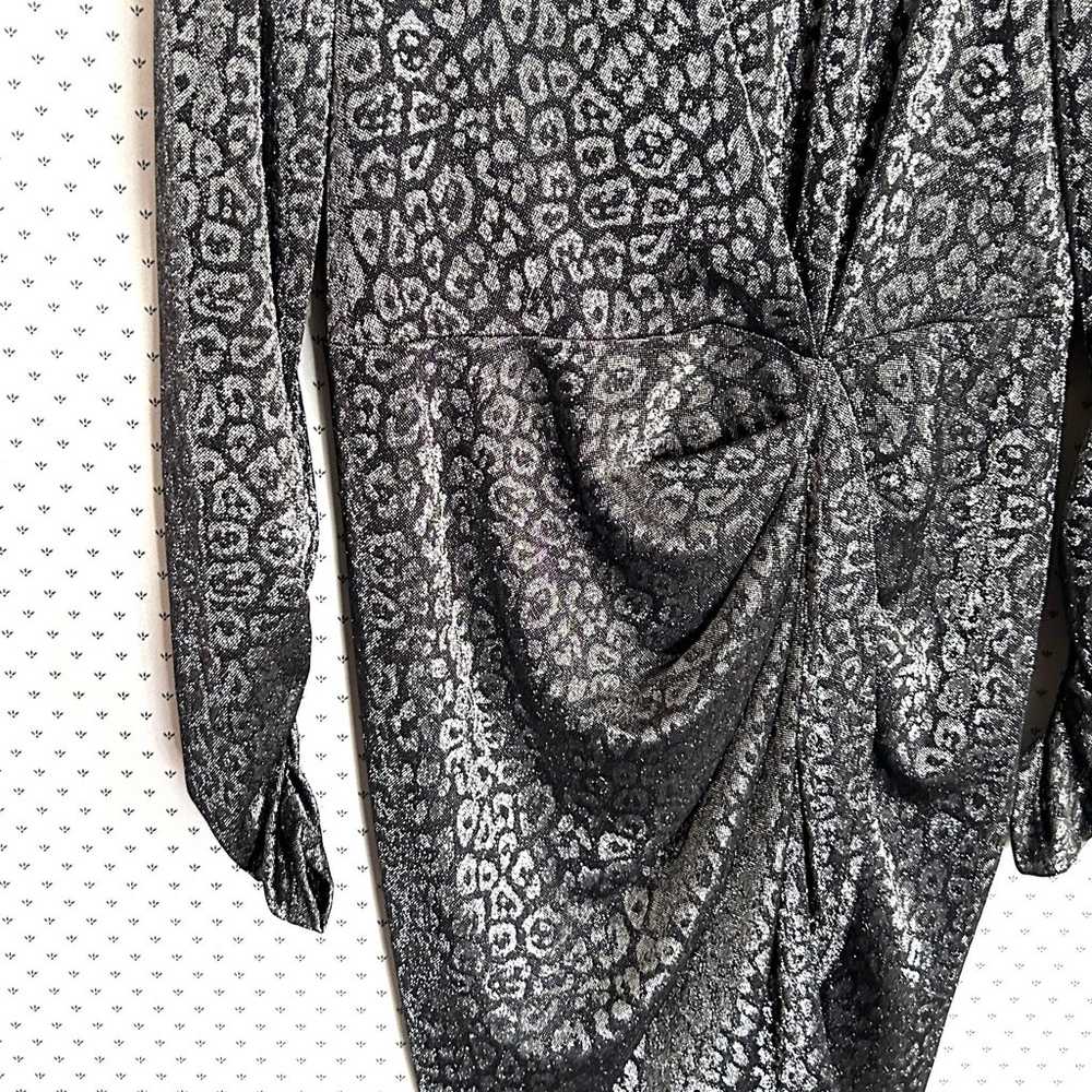 Calvin Klein Long Sleeve Faux Wrap Dress 10 Leopa… - image 6