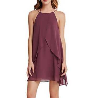 BCBGeneration Halter Mini Chiffon Layered Dress P… - image 1