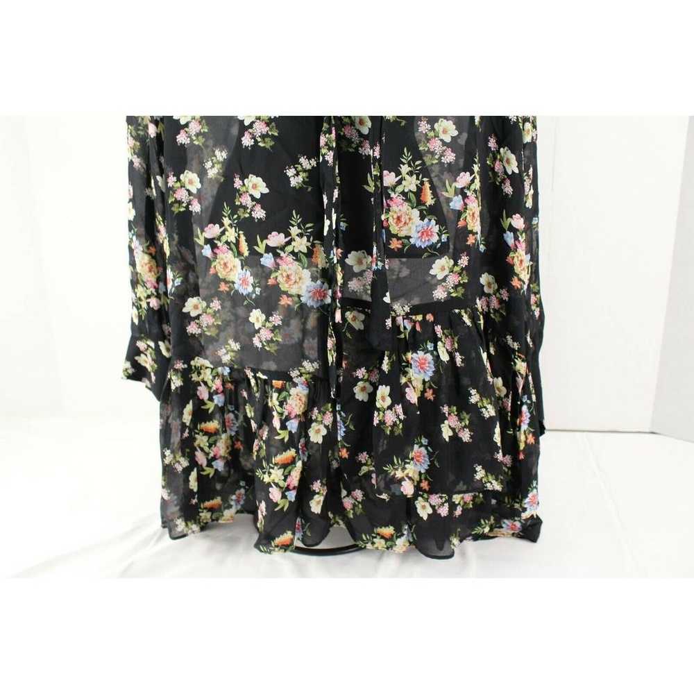 zara floral ruffle mini tie dress size L - image 3