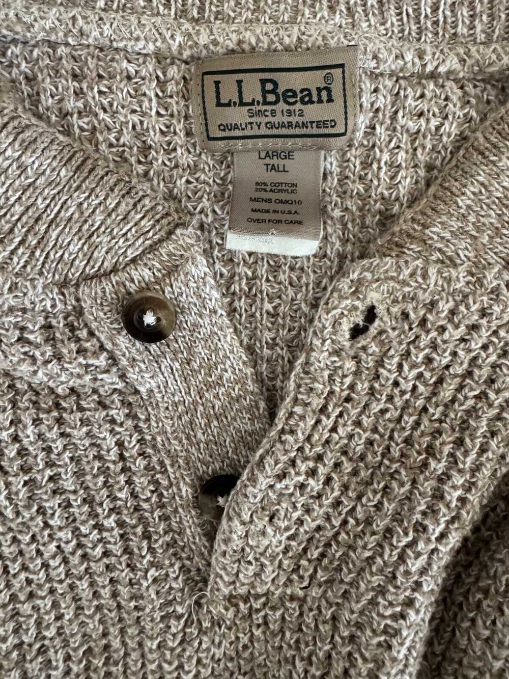 L.L. Bean LL Bean Men's L Tall 1/4 Beige Long Sle… - image 3