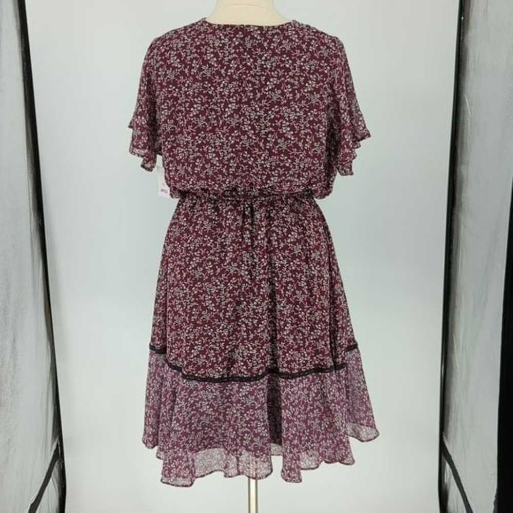 Lane Bryant Floral Faux Wrap Dress Purple 2XL boh… - image 2