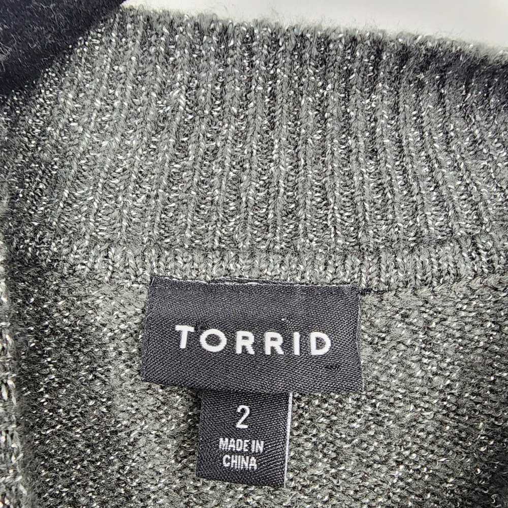 Torrid Mock Neck Mini Dress-Lurex Cable Knit Grey… - image 3