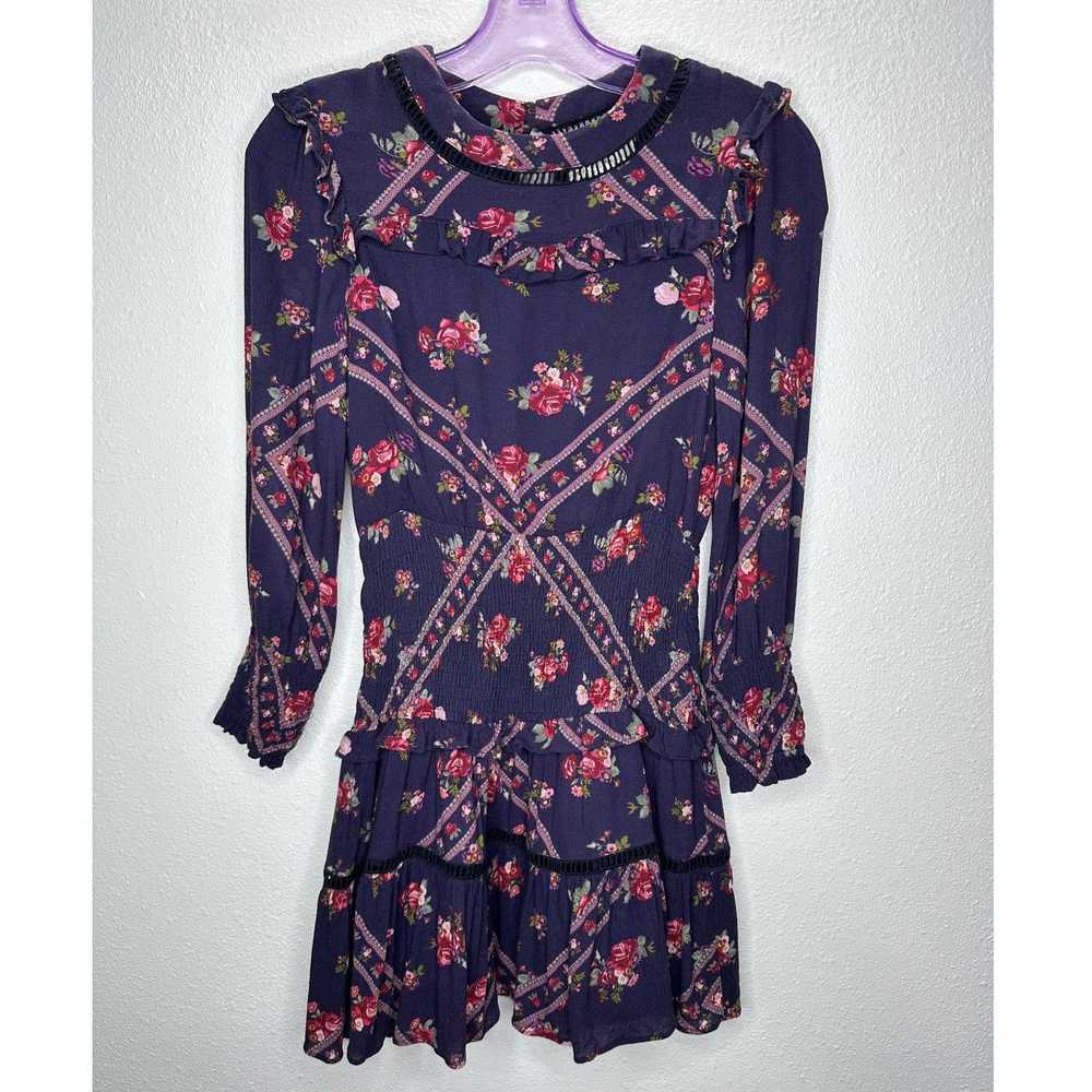 Other Rahi Cali Purple Multi Floral 3/4 Sleeve Ru… - image 1