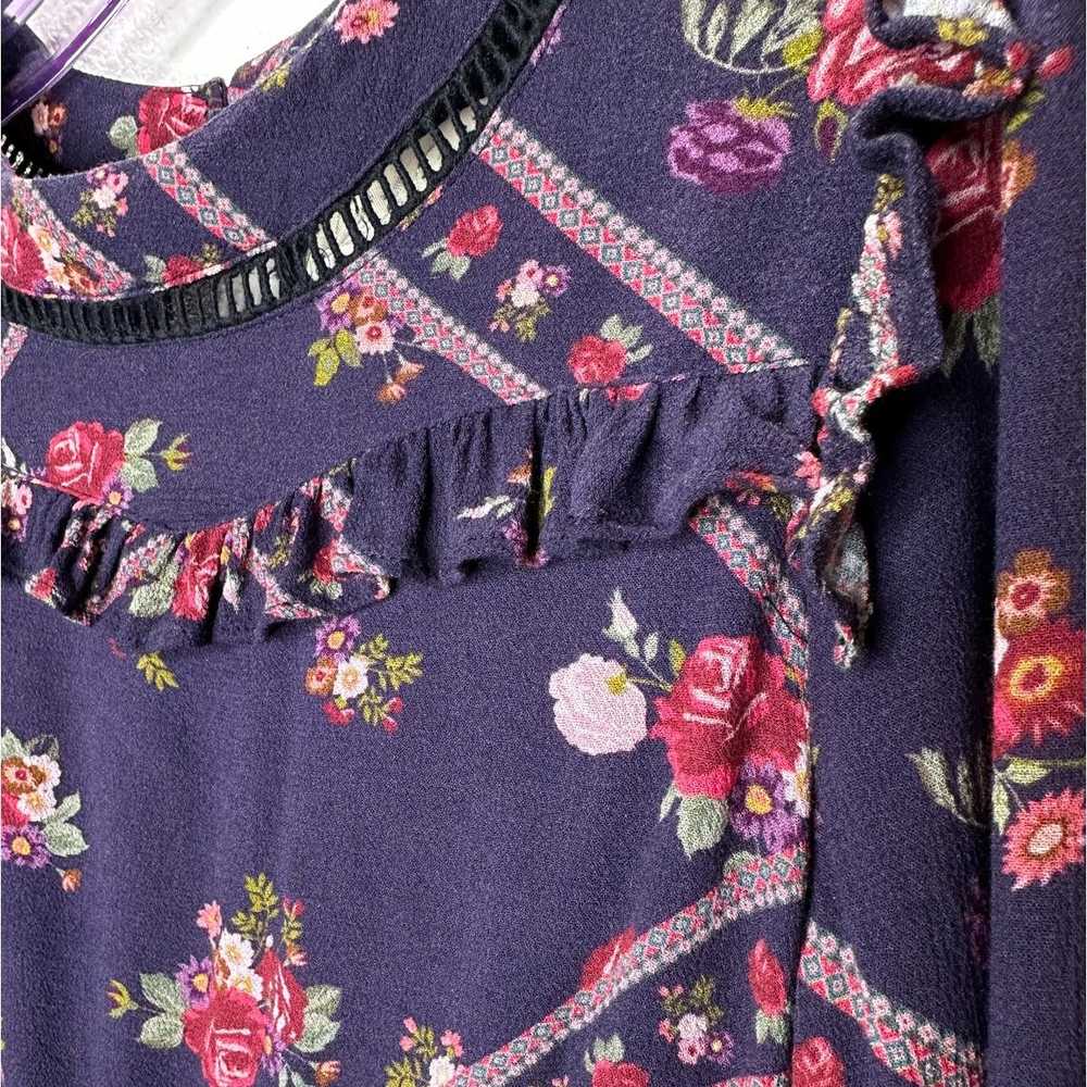 Other Rahi Cali Purple Multi Floral 3/4 Sleeve Ru… - image 4