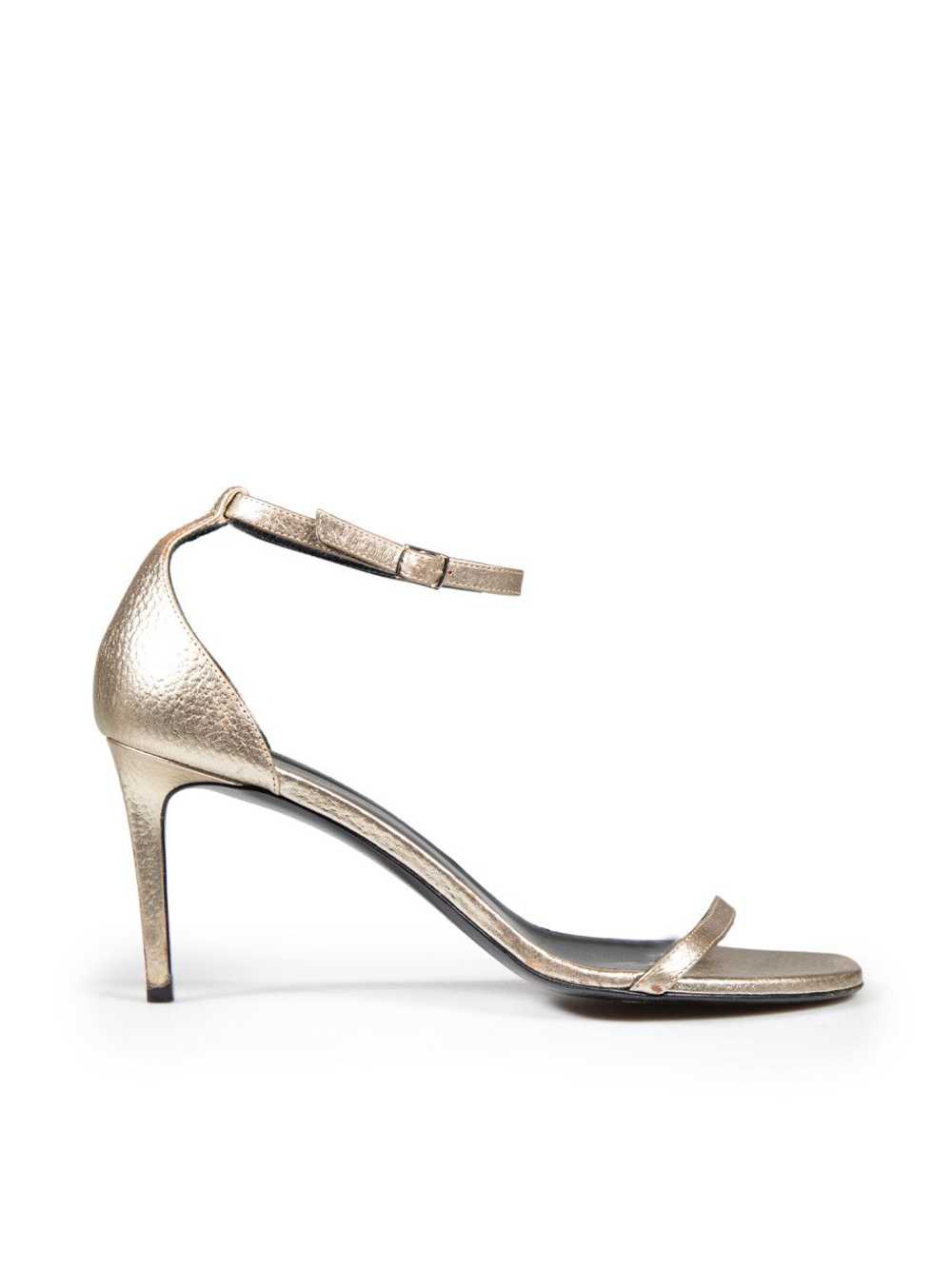 Saint Laurent Paris Gold Metallic Leather Sandals - image 1